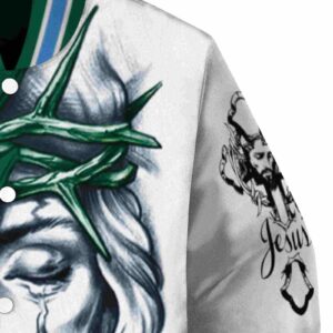 personalized tulane green wave jesus tears green white jacket premium grade