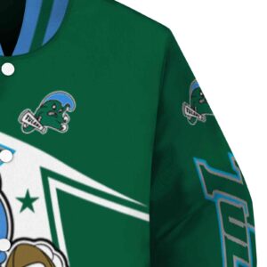 personalized tulane green wave mickey football green white jacket premium grade