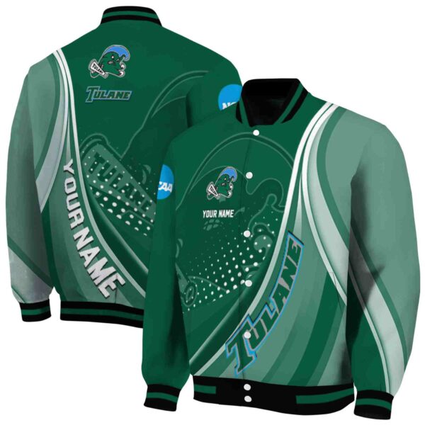 personalized tulane green wave patterns green jacket fashion forward