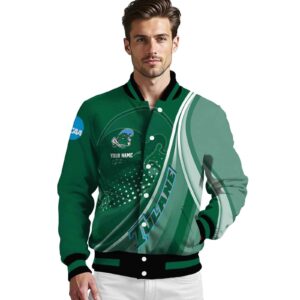 personalized tulane green wave patterns green jacket high quality