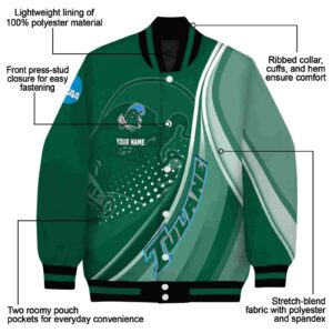 personalized tulane green wave patterns green jacket new arrival