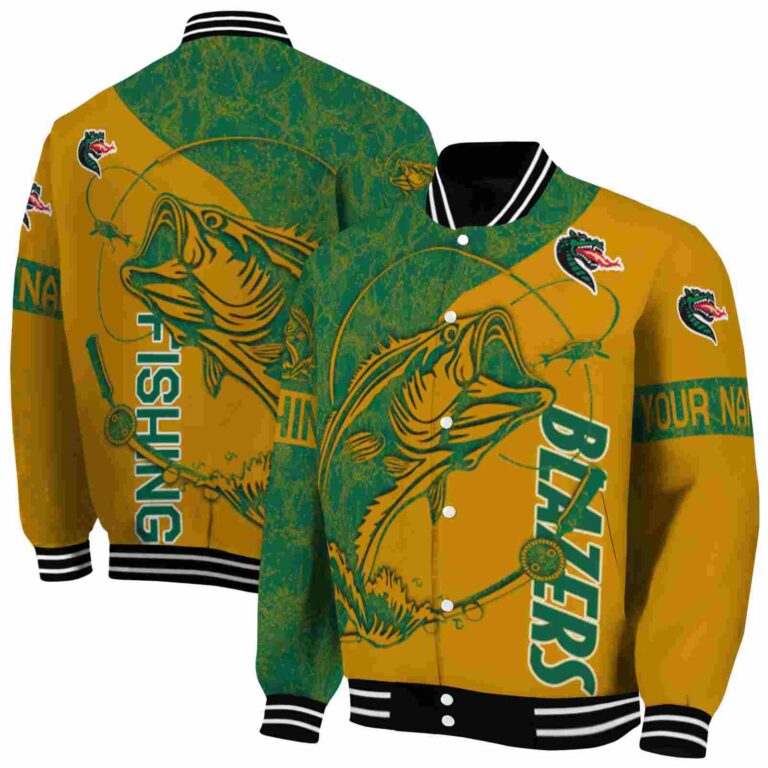 personalized uab blazers fishing rod gold jacket fashion forward