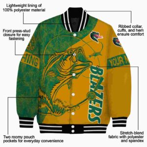 personalized uab blazers fishing rod gold jacket new arrival