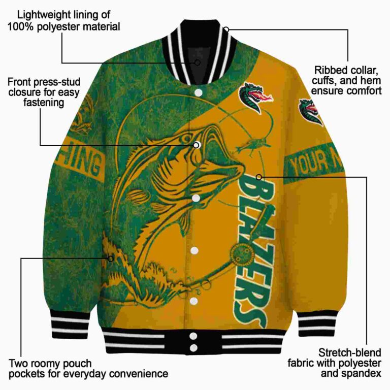 personalized uab blazers fishing rod gold jacket new arrival