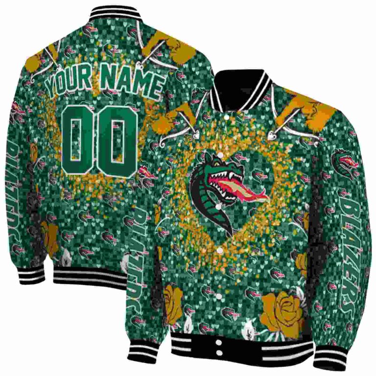 personalized uab blazers heart explosion green jacket fashion forward