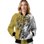 personalized ucf knights jesus tears gold white jacket best selling