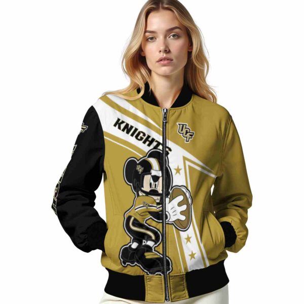 personalized ucf knights mickey football gold white jacket latest model