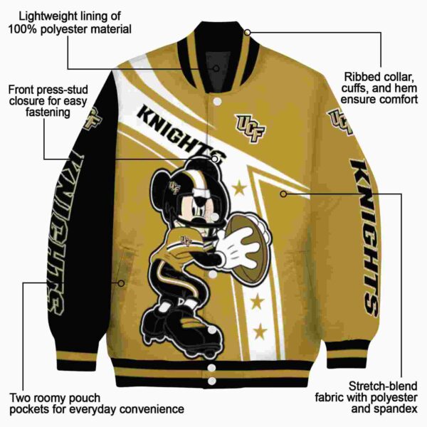 personalized ucf knights mickey football gold white jacket new arrival