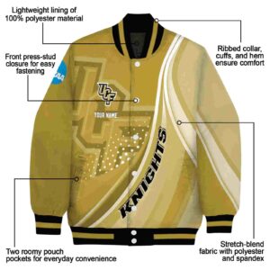 personalized ucf knights wave patterns gold jacket new arrival