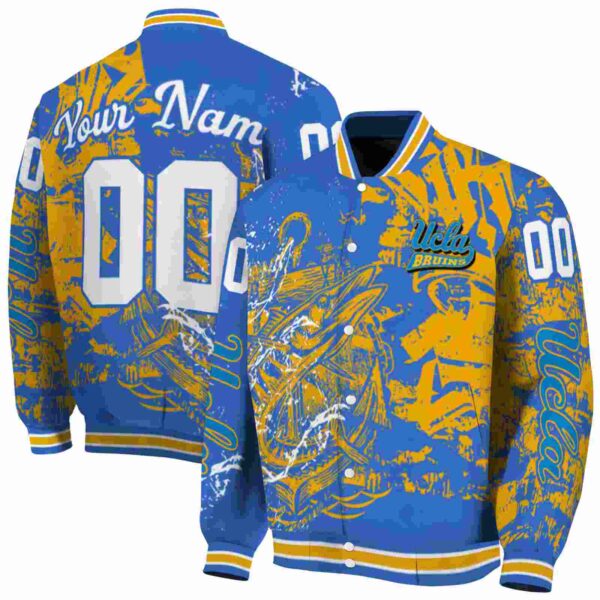 personalized ucla bruins fishing art blue jacket fashion forward