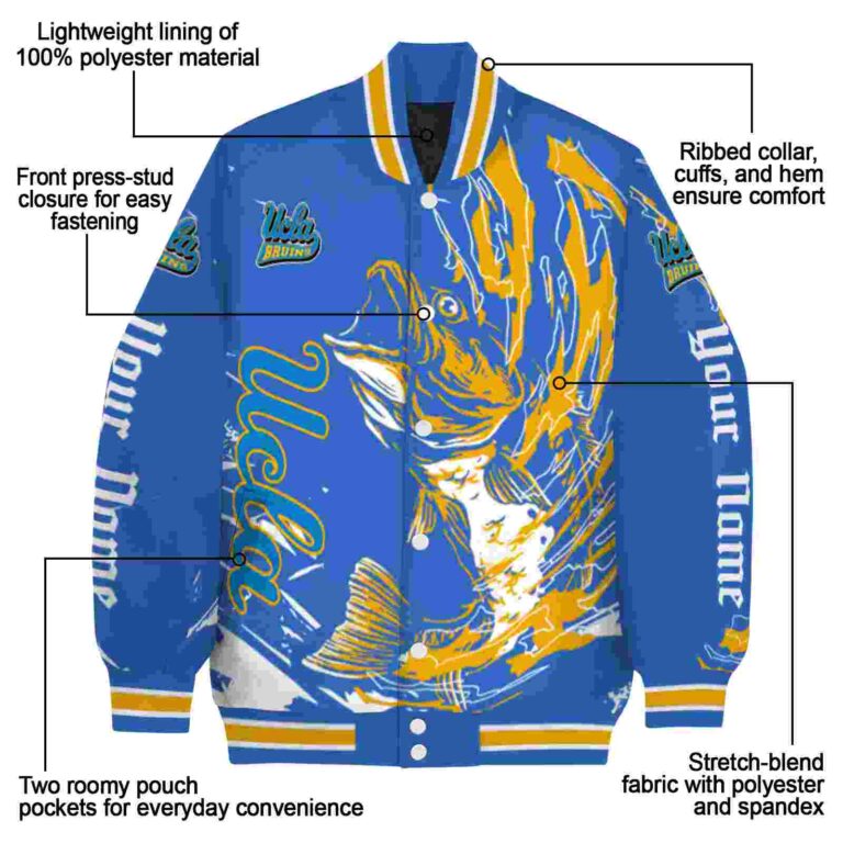 personalized ucla bruins fishing passion blue white jacket new arrival