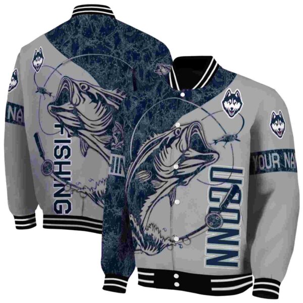 personalized uconn huskies fishing rod grey jacket fashion forward