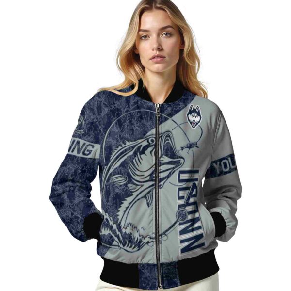 personalized uconn huskies fishing rod grey jacket latest model