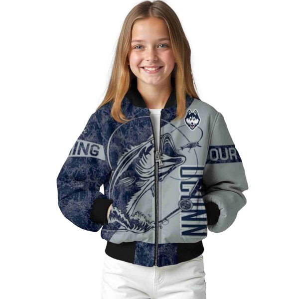 personalized uconn huskies fishing rod grey jacket top rated