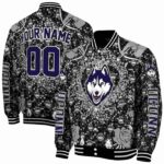 personalized uconn huskies heart explosion blue jacket best selling