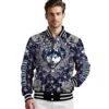 personalized uconn huskies heart explosion blue jacket high quality