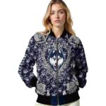 personalized uconn huskies heart explosion blue jacket best selling