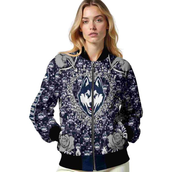 personalized uconn huskies heart explosion blue jacket latest model