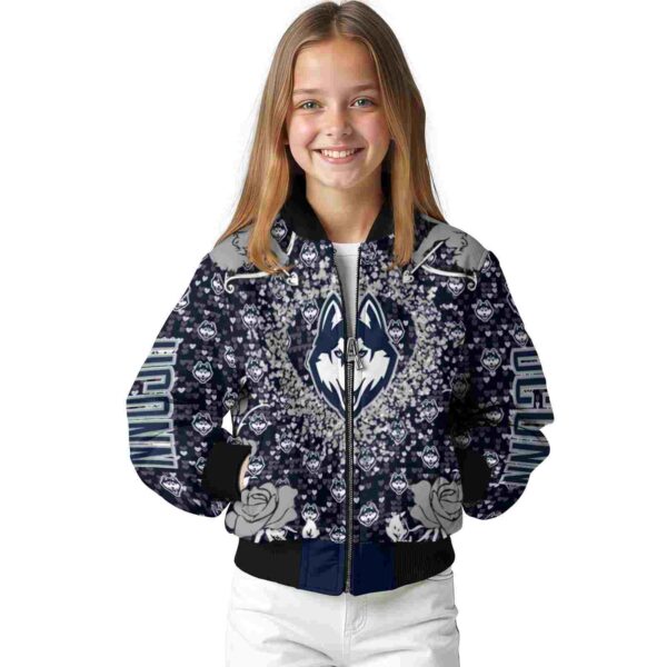 personalized uconn huskies heart explosion blue jacket top rated