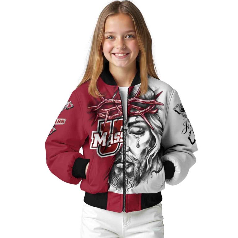 personalized umass minutemen jesus tears red white jacket top rated