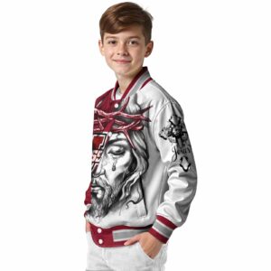 personalized umass minutemen jesus tears red white jacket trendy