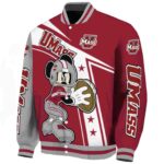 personalized umass minutemen mickey football red white jacket best selling