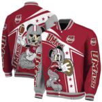 personalized umass minutemen mickey football red white jacket best selling