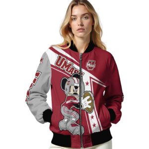 personalized umass minutemen mickey football red white jacket latest model