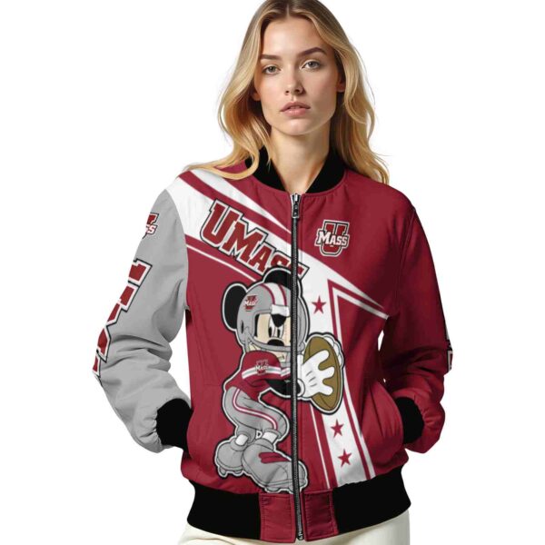 personalized umass minutemen mickey football red white jacket latest model