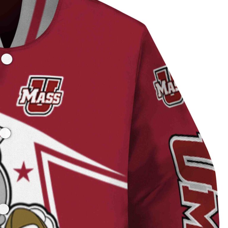 personalized umass minutemen mickey football red white jacket premium grade