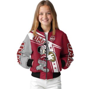 personalized umass minutemen mickey football red white jacket top rated