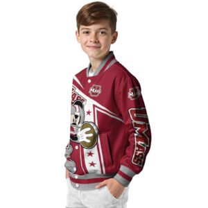 personalized umass minutemen mickey football red white jacket trendy