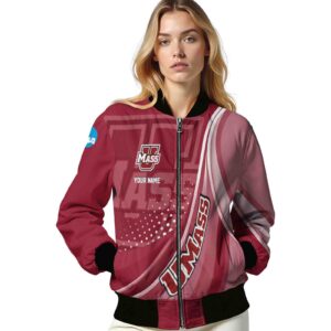 personalized umass minutemen wave patterns red jacket latest model