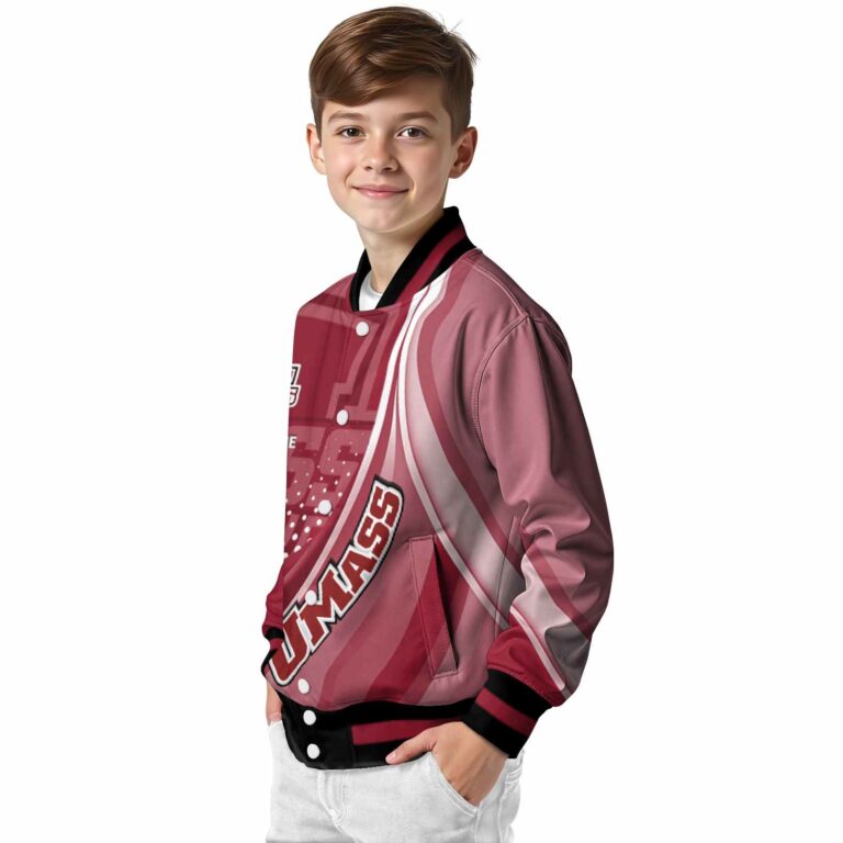 personalized umass minutemen wave patterns red jacket trendy