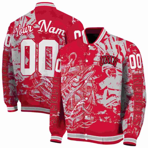 personalized unlv rebels fishing art red jacket fashion forward