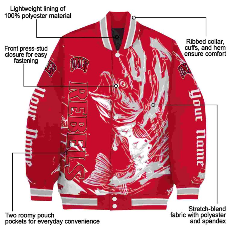 personalized unlv rebels fishing passion red white jacket new arrival
