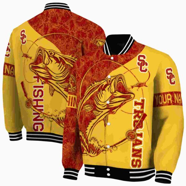 personalized usc trojans fishing rod yellow jacket fashion forward