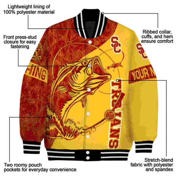 personalized usc trojans fishing rod yellow jacket new arrival