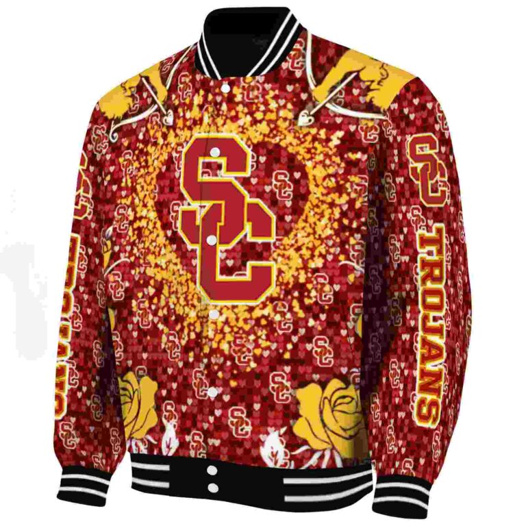 personalized usc trojans heart explosion red jacket best selling