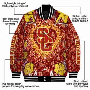 personalized usc trojans heart explosion red jacket new arrival