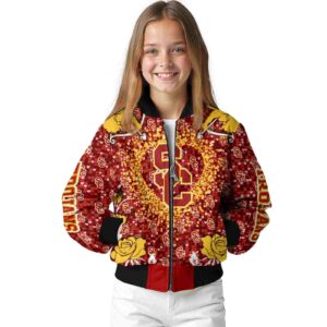 personalized usc trojans heart explosion red jacket top rated