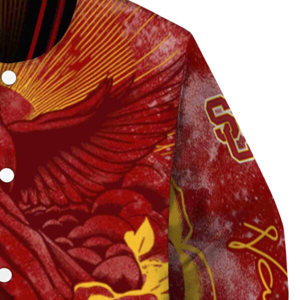 personalized usc trojans praying hands red jacket premium grade