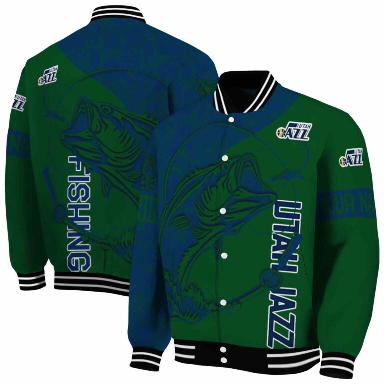 personalized utah jazz fishing rod green jacket fashion forward