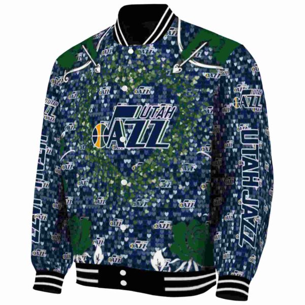 personalized utah jazz heart explosion navy jacket best selling