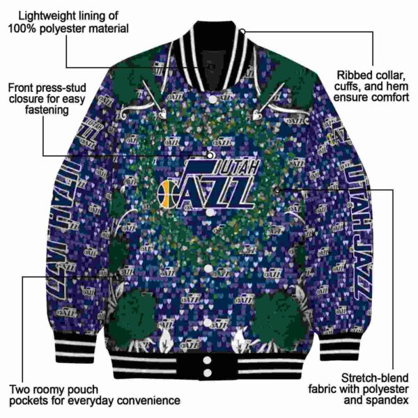 personalized utah jazz heart explosion navy jacket new arrival