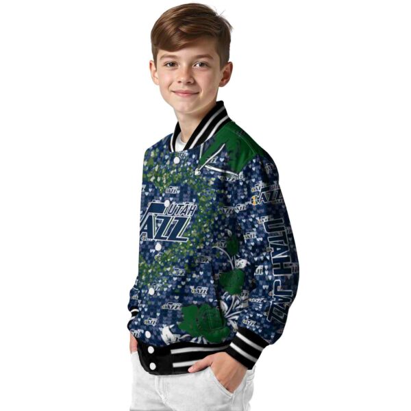 personalized utah jazz heart explosion navy jacket trendy