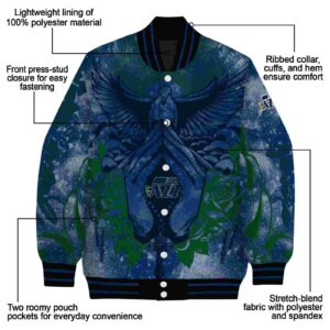 personalized utah jazz praying hands navy jacket new arrival