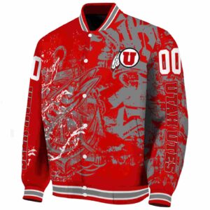 personalized utah utes fishing art red jacket best selling