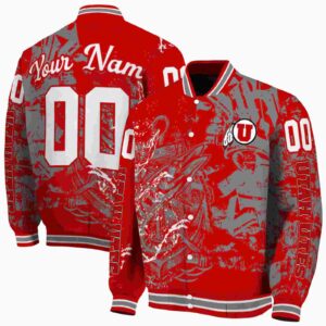 personalized utah utes fishing art red jacket fashion forward