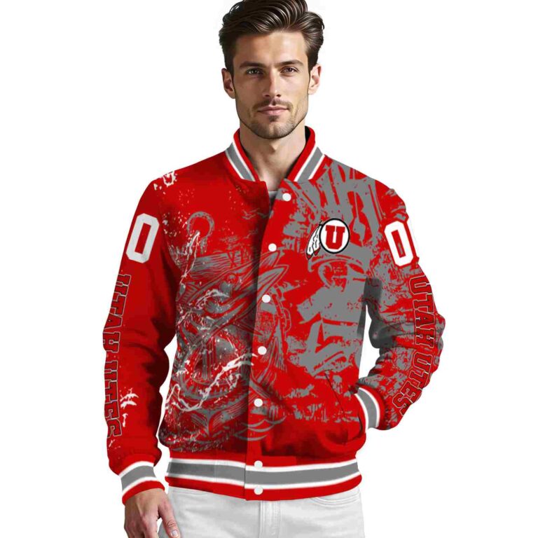 personalized utah utes fishing art red jacket high quality